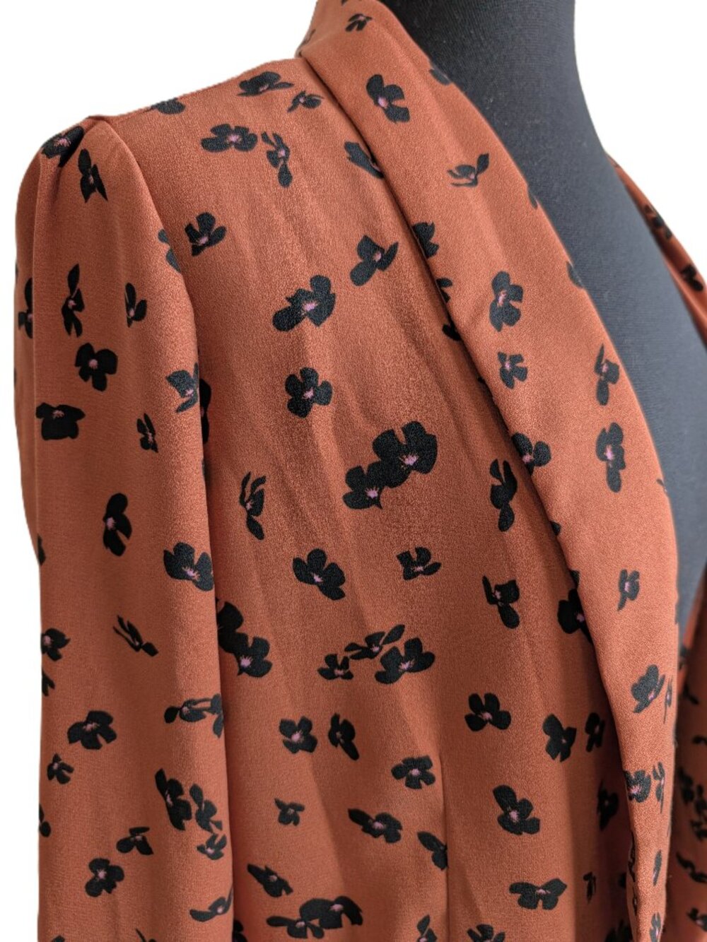 LEITH Rust Floral Open-Front Blazer | Small - Picture 5 of 9